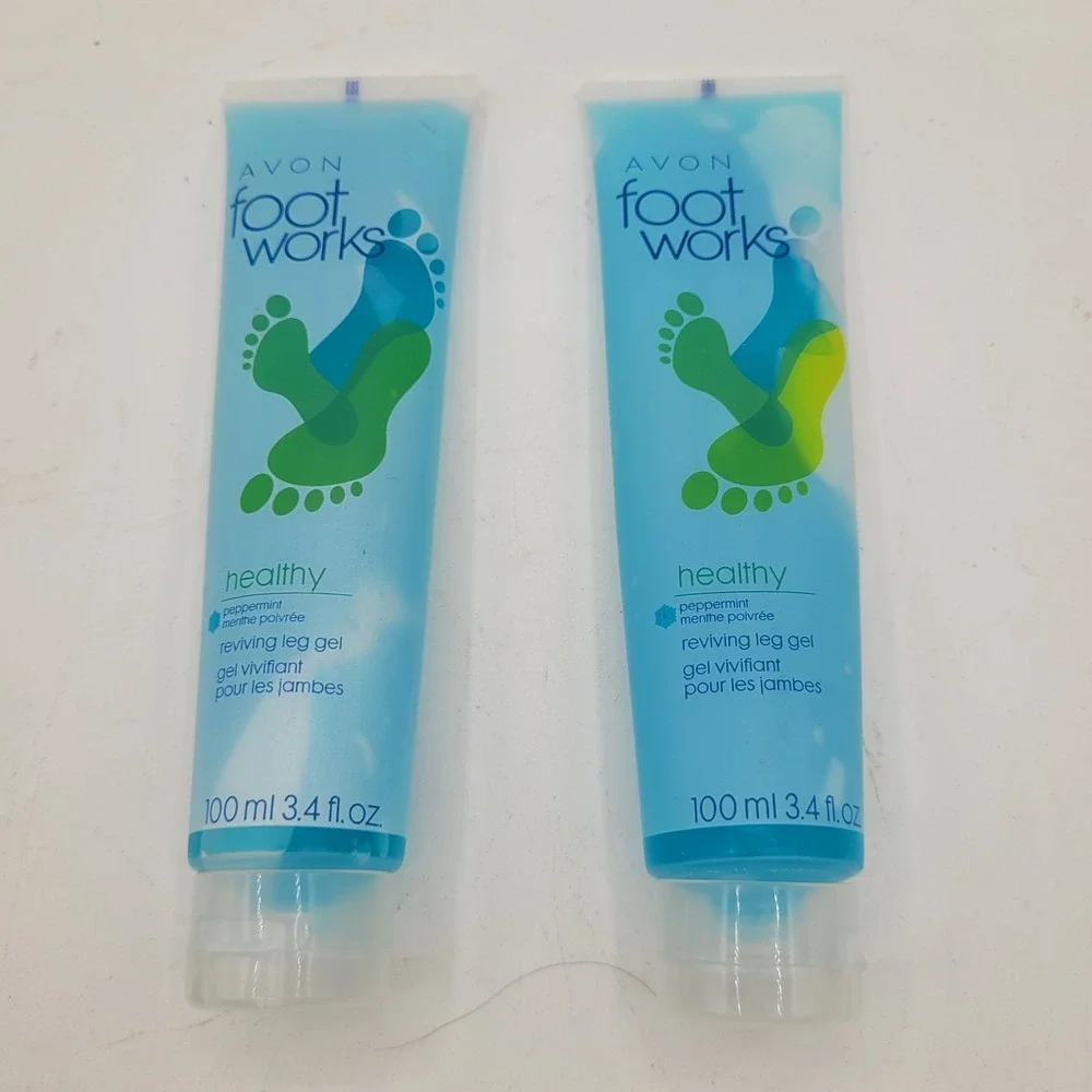 X2 AVON Foot Works Healthy Peppermint Reviving Leg Gel 3.4 fl‎ oz New